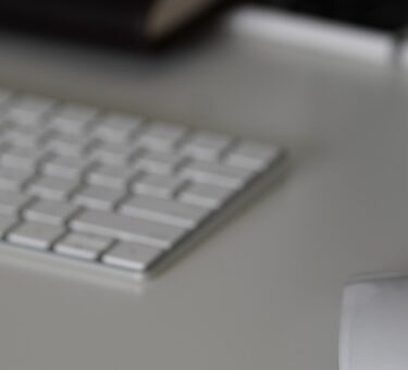 Wireless mouse and keyboard in a modern office workspace