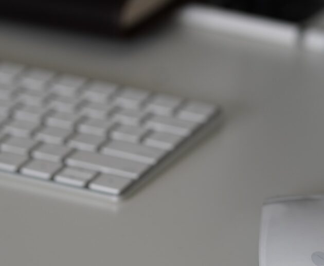 Wireless mouse and keyboard in a modern office workspace